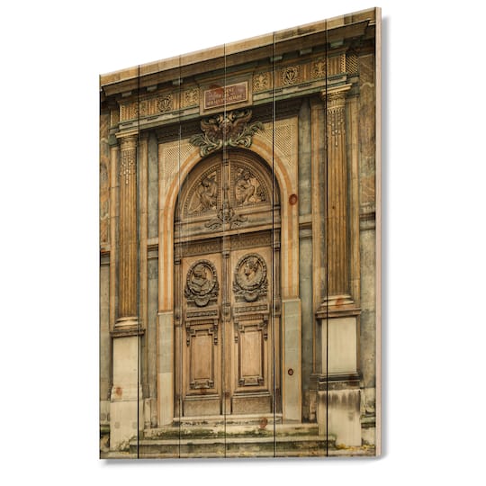 Designart - Old Wooden Door With Carvings in Paris, France